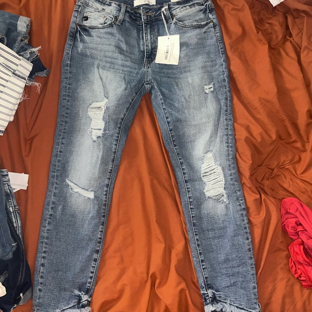 KanCan Blue Skinny Distressed Jeans